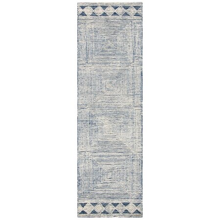 Safavieh 2 ft. 3 in. x 12 ft. Abstract Hand Tufted Runner Area Rug, Ivory & Navy ABT349N-212